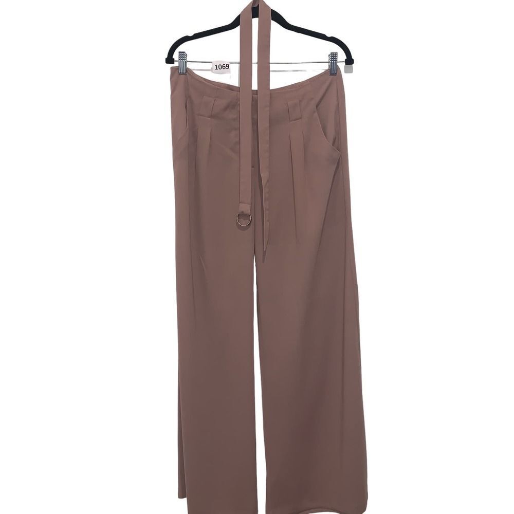 Wide Leg Belted Pants, Size L, Pink, Dusty Rose, Great Condition
